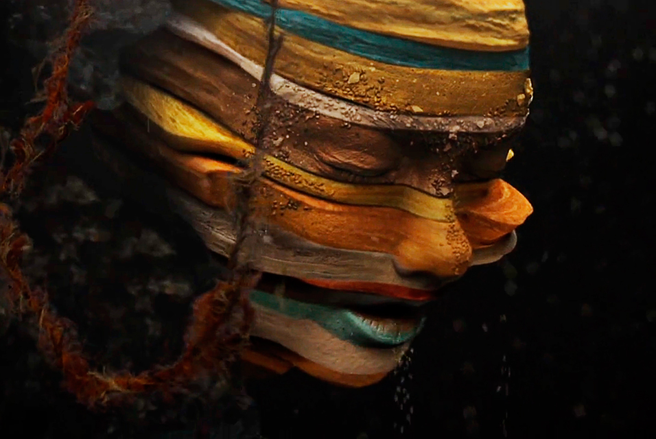Björk, film still from Mutual Core, 2012; directed by Andrew Thomas Huang, music by Björk; image courtesy of Wellhart Ltd & One Little Indian
