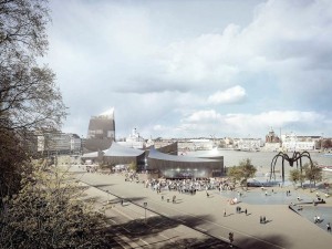 Rendering of the winning design by Moreau Kusunoki Architects for the Guggenheim Helsinki Design Competition; image by artefactorylab, courtesy of Moreau Kusunoki Architects / Guggenheim Helsinki Design Competition
