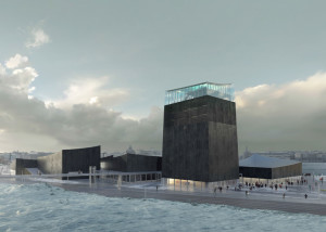 Rendering of the winning design by Moreau Kusunoki Architects for the Guggenheim Helsinki Design Competition; image by artefactorylab, courtesy of Moreau Kusunoki Architects / Guggenheim Helsinki Design Competition