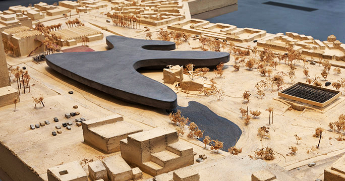 aerial view of the campus model by Peter Zumthor