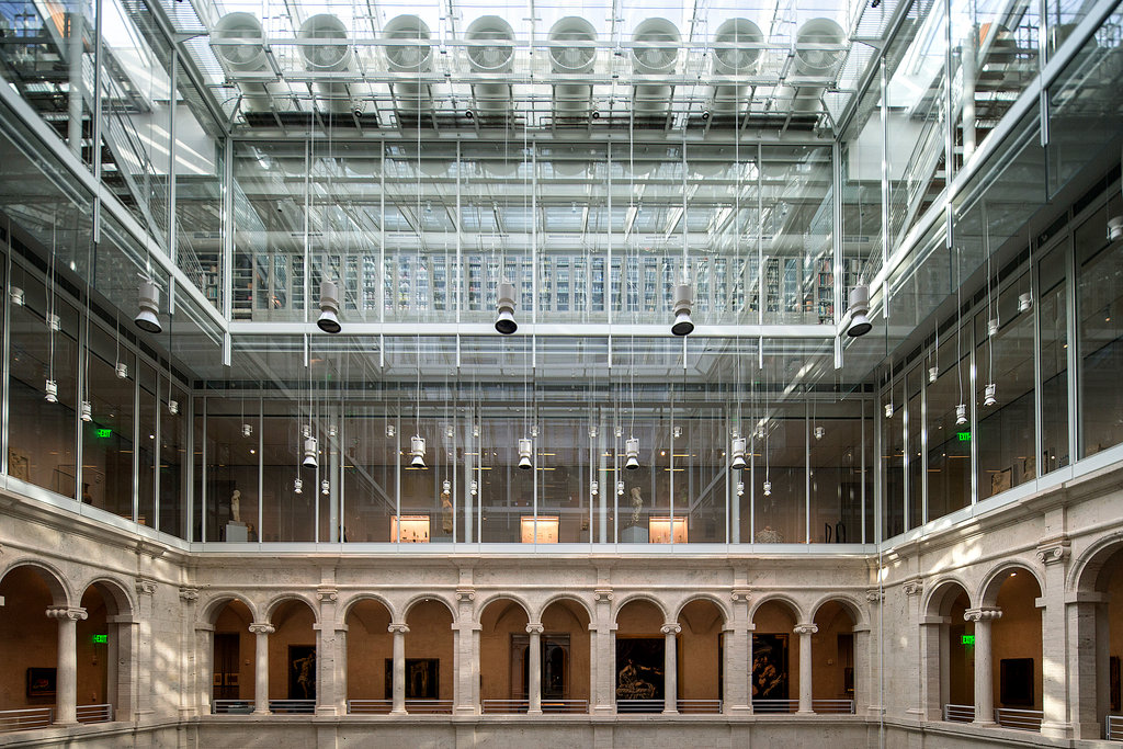 interior view of the Harvard Art Museums; photo by Fred R. Conrad for the New York Times