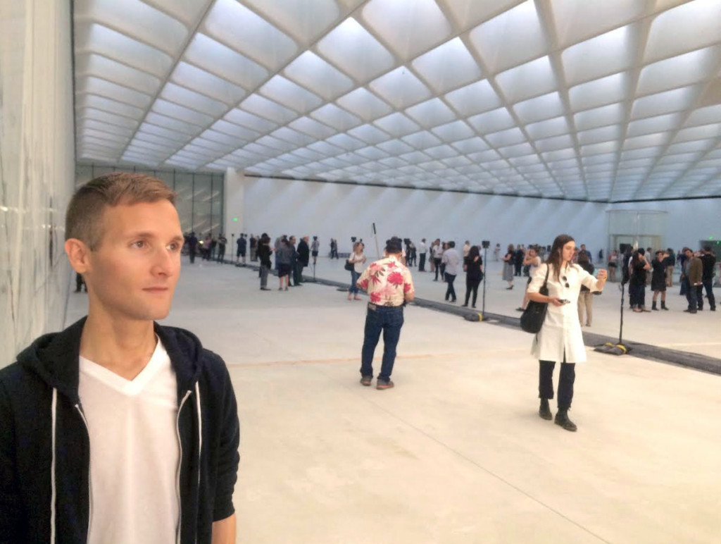 Attractive and fashionable visitors photograph themselves at The Broad museum on February 15, 2015; image © codylee.co