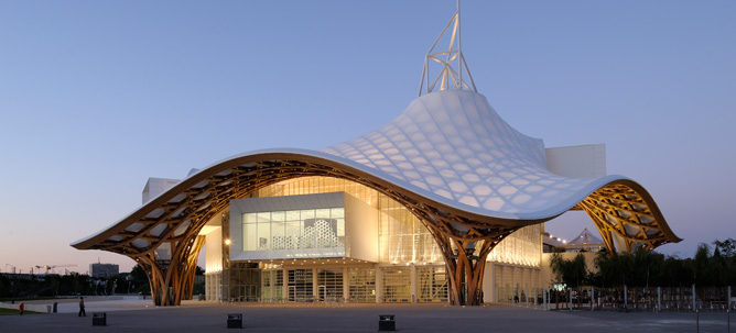 Centre Pompidou-Metz; designed by Shigeru Ban Architects Europe and Jean de Gastines Architectes; image via Indal France