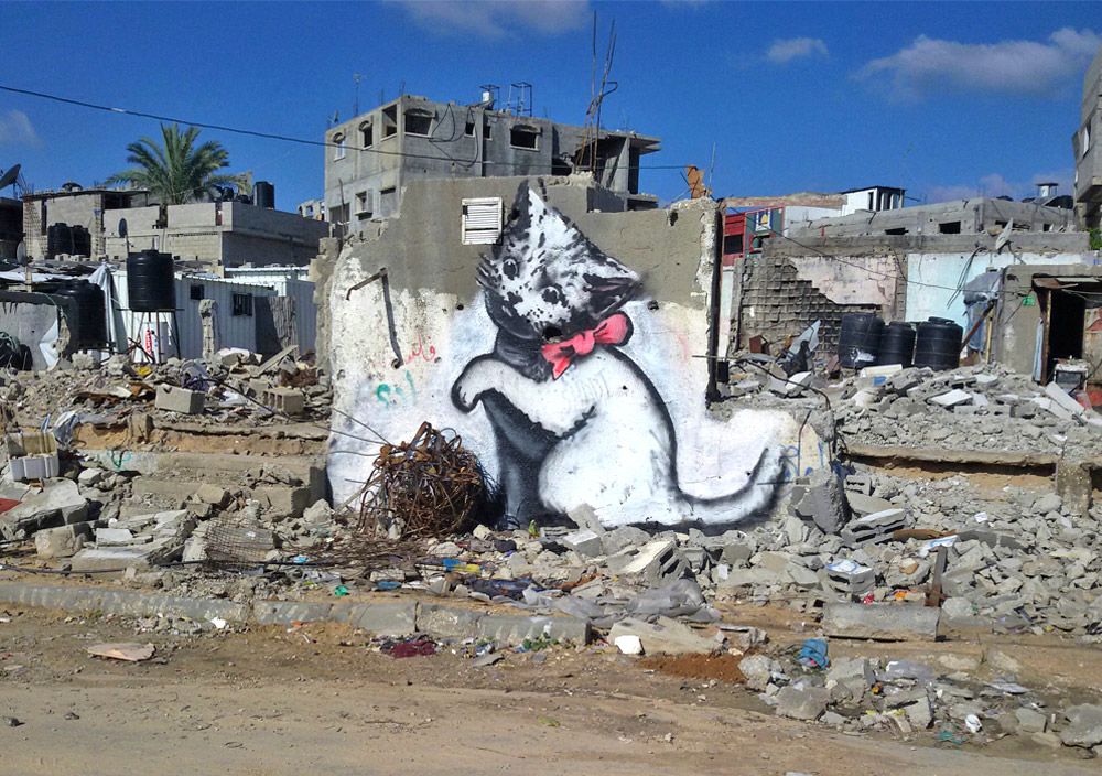 A work by Banksy in Gaza; photo via banksy.co.uk