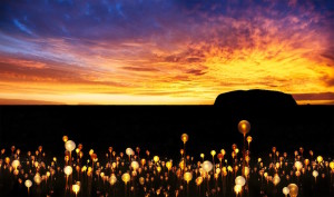Bruce Munro, Field of Light, Uluru, 2016; photo by Mark Pickthall