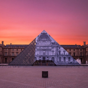 JR au Louvre; image by David Emeran via Instagram