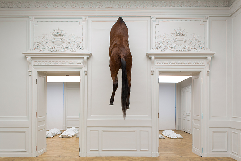 Maurizio Cattelan, Untitled (2007), installation view at the Monnaie de Paris, 2016; photo by Zeno Zotti, courtesy Monnaie de Paris
