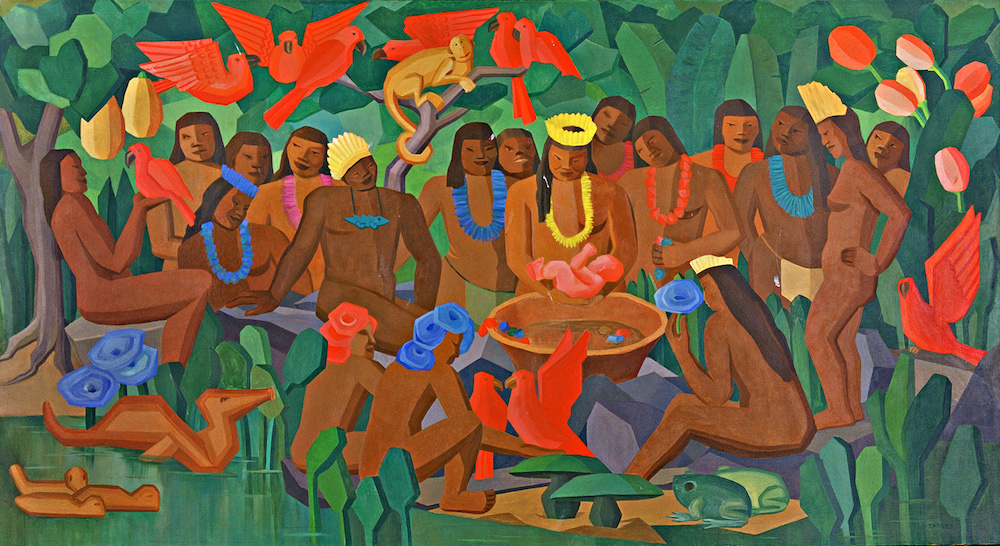 Tarsila do Amaral, O batizado de Macunaíma, 1956, oil on canvas, coleção particular, Rio de Janeiro