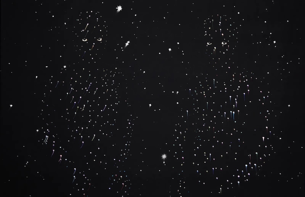 Elliot & Erick Jiménez, Heavenly Twins, 2024, archival pigment print on canvas, crystals, 54 7/8 × 84 1/2 inches, image © Elliot & Erick Jiménez, courtesy of the artists and Spinello Projects